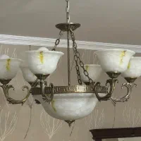 ۳ عدد لوستر کلاسیک برنزی به همراه ۳ عدد دیوارکوب|لوستر و چراغ آویز|تهران, المهدی|دیوار
