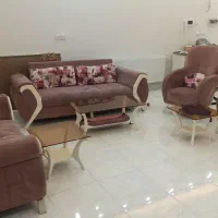 مبل راحتی هفت نفره با سه عدد جلومبلی