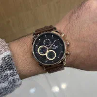 ساعت چرم مردانه نیویفورس قهوه ای 3موتور/چکی
