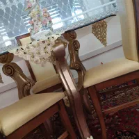 نهار خوری 4 نفره با میز کنده کاری شده مناسب جهاز|میز و صندلی غذاخوری|مرند, |دیوار