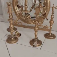 ست آیینه شمعدان برنزقدیمی