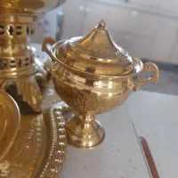 سماور زغالی پنج تیکه برنج|کلکسیون اشیاء عتیقه|قیدار, |دیوار