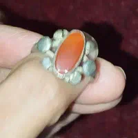 انگشتر نقـره عقیق حکاکـی شـده