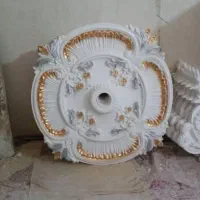 دور لوستر دور چراغ گچبری پیش ساخته گچ کاری نقاشی