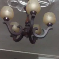 لوستر 5 شاخه چوبی