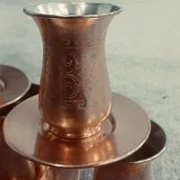 ی دست کامل فنجون نعلبکی تمام مس تمیز و سالم|کلکسیون اشیاء عتیقه|قرچک, میرزائی جنوبی|دیوار