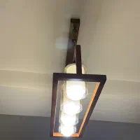 لوستر لاینر چوبی نو|لوستر و چراغ آویز|کرج, باغستان|دیوار