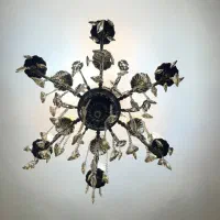 لوستر ۶ شاخه ۱۲ شعله برنجی سنگین|لوستر و چراغ آویز|تهران, قصر فیروزه ۲|دیوار