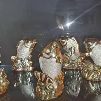 مجسمه دکوری طلایی طرح ماهی شانس