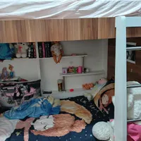 تخت دو طبقه همراه با دکور و دو کشوی لباس|تخت و سرویس خواب|هشتگرد, |دیوار