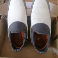 کفش چرمی طبی سفید سورمه ای