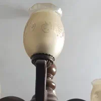 لوستر ۶ شاخه چوبی-اصل و سالم|لوستر و چراغ آویز|یزد, |دیوار