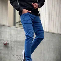 شلوار لی جین راسته مردانه سنگشور آبی و طوسی