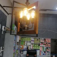 آویزولوسترچوبی وفلزی فانتزی|لوستر و چراغ آویز|یزد, |دیوار