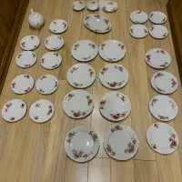 حراج ظروف چینی گل سرخی گلسرخی ژاپن ملامین ورق بزنی