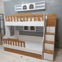 تخت دوطبقه زیبا مدل D-073N|تخت و سرویس خواب|رشت, جانبازان|دیوار
