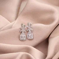 گوشواره تراش نقره آب طلا سفید جواهراتی پیچی2107%|بدلیجات|تبریز, |دیوار