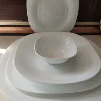 سرویس غذاخوری آرکوپال سفید مربعی و بیضی