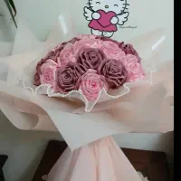 دسته گل مصنوعی روبانی باگل طبیعی ژیپسوفیلا|گل مصنوعی|اردبیل, |دیوار