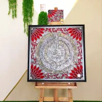 تابلو هنری پتینه چهارقل طوسی و تابلو زرشکی و قرمز|صنایع دستی و سایر لوازم تزئینی|دوگنبدان, |دیوار