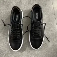 کفش مردانه تمام چرم طبیعی مشکی زیره سفید