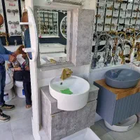 فولست روشویی کابینتی با آینه باکس طوسی مدل میلانو