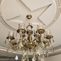 یک جفت لوستر ۱۲ و ۶ شاخه برنج اصل