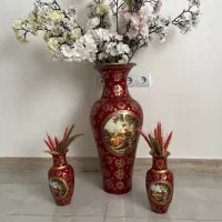 گلدان بزرگ کنار سالنی و دو گلدان کوچک ست|صنایع دستی و سایر لوازم تزئینی|رشت, رشتیان|دیوار