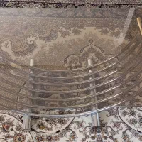 میز شیشه ای پایه استیل