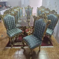 مبل نه نفره چوب راش پارچه ساتن|مبلمان خانگی و میز عسلی|شیراز, شهرک بهشتی|دیوار