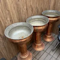 سه عدد ظرف مسی جای گلدان یا خشکبار