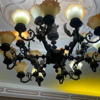 دو عدد لوستر ست برنزی کلاسیک|لوستر و چراغ آویز|لاهیجان, شیشه گران|دیوار