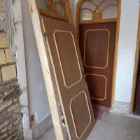 فروش درب چوبی با چهارچوب و قفل و کلید کاملا سالم|مصالح و تجهیزات ساختمان|سلماس, |دیوار