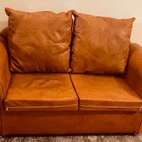 مبل دو نفره چرم و پارچه