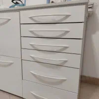 میز کانتر منشی و کابینت Mdf دندانپزشکی در حد نو