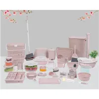 سرویس پلاستیک لیمون ۶۴ پارچه، رنگ سفید، آکبند