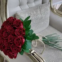 دسته گل ۲۰ شاخه رز روبانی دست ساز