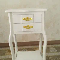 میز تلفن چوبی سفید