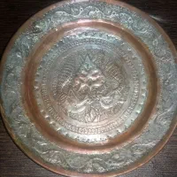 بشقاب مسی قلمکاری