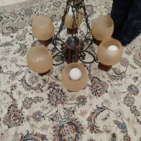 لوستر ۵ و ۳ شاخه چوبی و فلزی