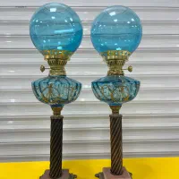 چراغ نفتی /لامپا/چراغ پایه مرمر