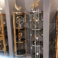 ویترین بوفه استندکنارسالنی کنسول فلزی دکوری استیل