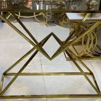 آیینه کنسول فلزی استیل دکوری مدل هفتی|بوفه، ویترین، کنسول|آفتاب, |دیوار