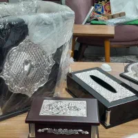 جا دستمال کاغذی و سطل آشغال و جای جواهری نو نو