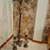 شمعدان۵شعله سایز بزرگ و دو شمعدان یک شعله تام برنج