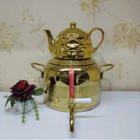 کتری و قوری طلایی باکیفیت استیل کف چدن آکبند|قوری، کتری، قهوه‌ساز دستی|تهران, فتح|دیوار