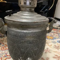 سماور روسی قلمکاری شده با سینی و قوری با قدمت بالا|کلکسیون اشیاء عتیقه|تهران, جماران (نیاوران)|دیوار
