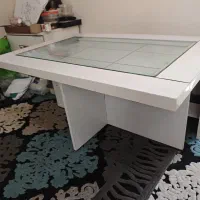 میز چوبی با سه عدد عسلی