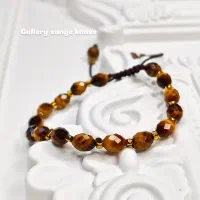 دستبند سنگ چشم ببر تراش جواهری