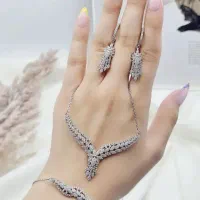 ست نقره مدل زیتونی و کارتیر با ساعت نقره|بدلیجات|تبریز, |دیوار